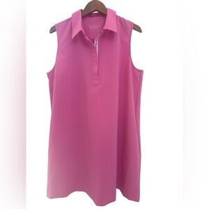Vineyard Vines Sleeveless Polo Shift Dress in Hot Pink